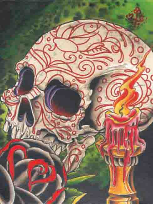 Skull & Candle Art Print